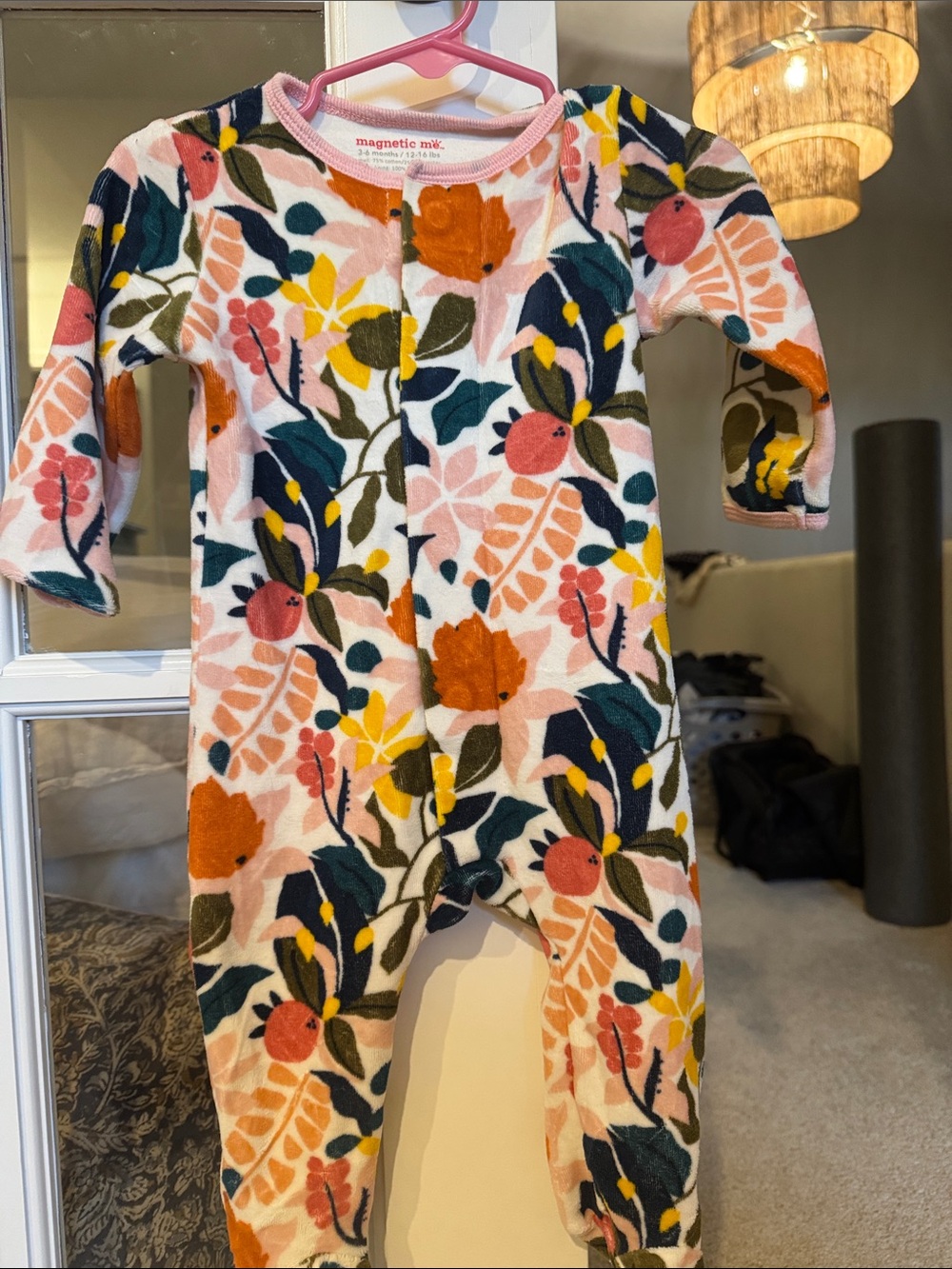 Magnetic Me Pink Floral & Multicolor Footed One-Piece